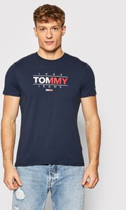 Granatowy t-shirt Tommy Jeans z krótkim rękawem w młodzieżowym stylu