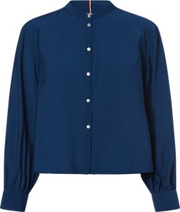 Granatowa bluzka Tommy Hilfiger w stylu casual z dekoltem w kształcie litery v