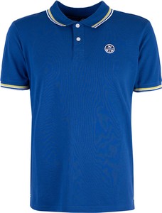 Niebieska koszulka polo ubierzsie.com z bawełny z krótkim rękawem w sportowym stylu