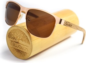 Drewniane okulary przeciwsłoneczne Niwatch Cetus Brown