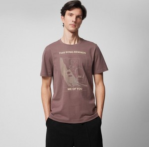 Brązowy t-shirt Outhorn z krótkim rękawem