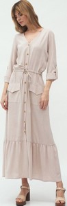 Sukienka Nife maxi w stylu casual z dekoltem w kształcie litery v