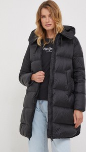 Czarna kurtka answear.com długa z kapturem w stylu casual