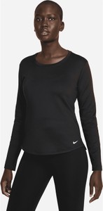 Czarna bluzka Nike z dzianiny z okrągłym dekoltem