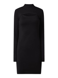Czarna sukienka Urban Classics dopasowana z długim rękawem mini