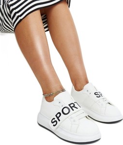 Buty sportowe ButyModne sznurowane w sportowym stylu ze skóry