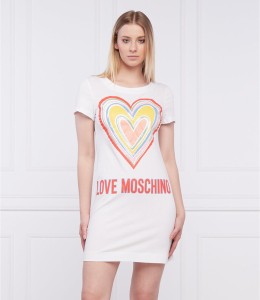 Sukienka Love Moschino z krótkim rękawem prosta