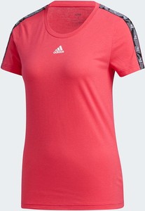 Czerwony t-shirt Adidas w sportowym stylu z bawełny z krótkim rękawem