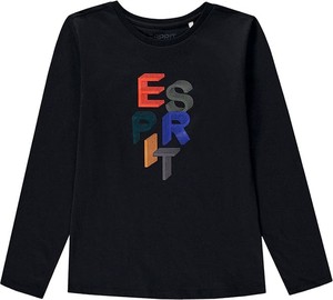 Czarna koszulka dziecięca Esprit z bawełny