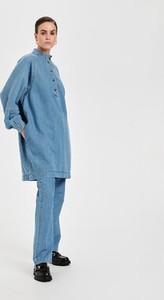 Sukienka Karen by Simonsen koszulowa z długim rękawem z jeansu