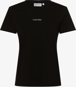 Czarny t-shirt Calvin Klein z okrągłym dekoltem w młodzieżowym stylu