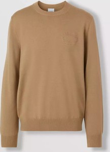 Brązowy sweter Burberry z wełny z okrągłym dekoltem