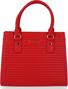 Czerwona torebka David Jones w stylu glamour na ramię