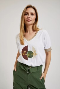 T-shirt Moodo.pl z bawełny z krótkim rękawem w stylu casual
