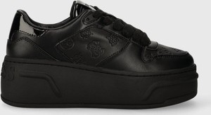 Czarne buty sportowe Guess sznurowane w sportowym stylu