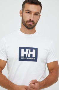 T-shirt Helly Hansen z bawełny z krótkim rękawem z nadrukiem