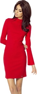 Czerwona sukienka Moda Dla Ciebie dopasowana w stylu casual mini
