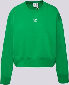 Zielona bluza Adidas w street stylu bez kaptura krótka