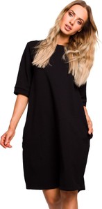 Czarna sukienka MOE mini z długim rękawem