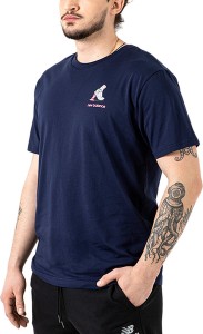 Granatowy t-shirt New Balance z krótkim rękawem