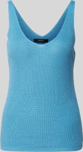 Niebieski top Vero Moda z bawełny z dekoltem w kształcie litery v