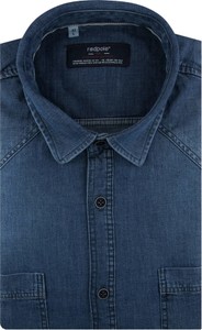 Niebieska koszula Redpolo z tkaniny z długim rękawem