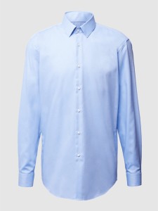 Niebieska koszula Hugo Boss z długim rękawem z bawełny z klasycznym kołnierzykiem