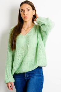 Zielony sweter Olika w stylu casual