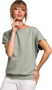 Zielona bluzka Made Of Emotion z krótkim rękawem w stylu casual