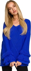 Niebieski sweter MOE w stylu boho