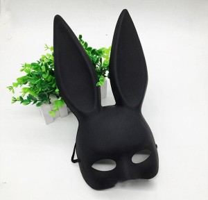 Maybella Maska z króliczymi uszami na gumce - Czarny / Uniwersalny