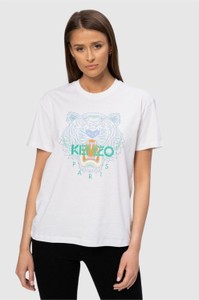 T-shirt Kenzo z okrągłym dekoltem z krótkim rękawem w młodzieżowym stylu