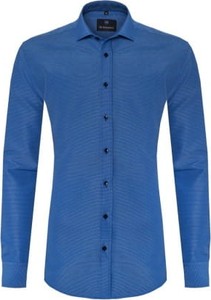 Niebieska koszula Di Selentino z tkaniny z długim rękawem