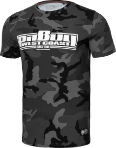T-shirt Pitbull West Coast z bawełny z krótkim rękawem w militarnym stylu