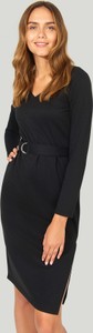 Czarna sukienka Greenpoint w stylu casual z dekoltem w kształcie litery v mini
