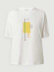 T-shirt Esprit z bawełny z okrągłym dekoltem z nadrukiem