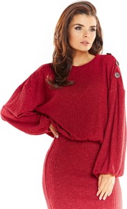 Czerwony sweter Awama w stylu casual