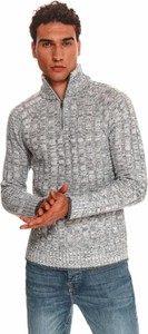 Sweter Top Secret w stylu casual ze stójką z tkaniny