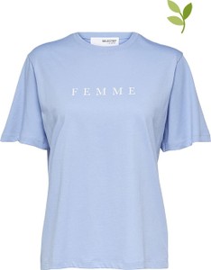 T-shirt Selected Femme z okrągłym dekoltem z bawełny