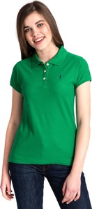 Zielona bluzka Polo Club z okrągłym dekoltem z bawełny