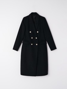 Czarny płaszcz Mohito bez kaptura z wełny w stylu casual