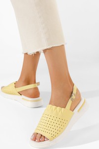 Żółte sandały Zapatos w stylu casual