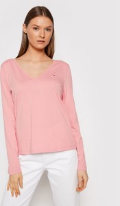 Różowa bluzka Tommy Hilfiger w stylu casual