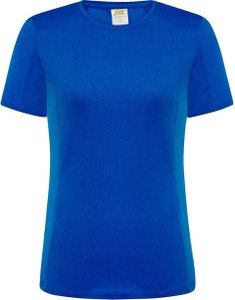 Niebieski t-shirt JK Collection z okrągłym dekoltem w sportowym stylu
