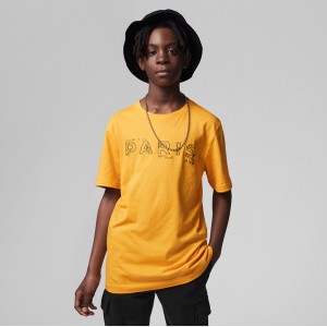 Żółta koszulka dziecięca Jordan z bawełny