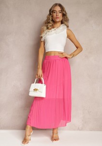 Różowa spódnica Renee w stylu boho midi
