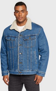 Niebieska kurtka Lee z jeansu w stylu casual