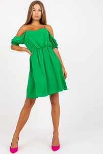 Zielona sukienka ITALY MODA z okrągłym dekoltem w stylu casual oversize