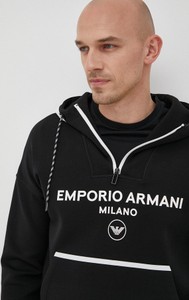 Czarna bluza Emporio Armani z nadrukiem