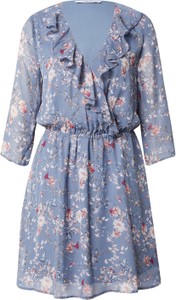 Niebieska sukienka About You mini w stylu casual z dekoltem w kształcie litery v
